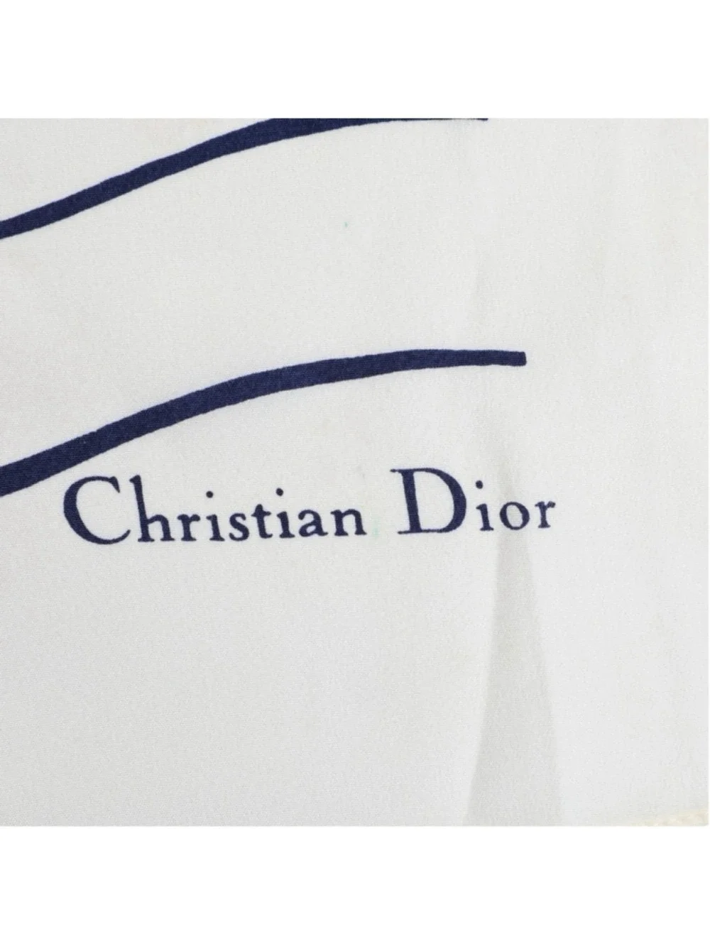 Christian Dior Vintage Striped Rose Silk Scarf Size 21” White Blue Red